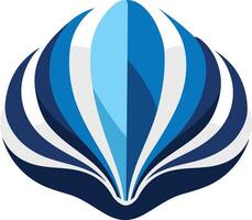 Abstract Blue and White Shell Design vector