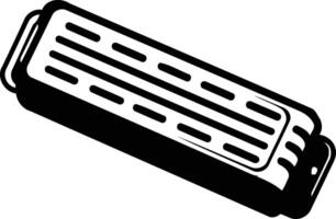 Black and white illustration of a rectangular air filter vector