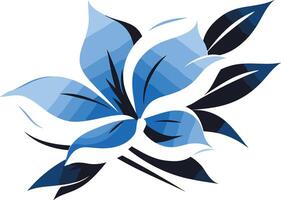 Blue Flower with Dark Green Leaves vector