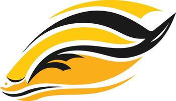 Abstract Design with Yellow and Black Curved Lines vector
