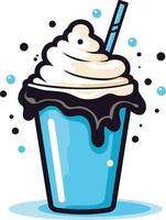 Whipped Cream Milkshake with Chocolate Drizzle vector