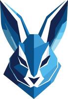 Abstract Blue Rabbit Head Design vector
