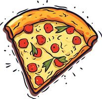 Pizza Slice with Toppings vector