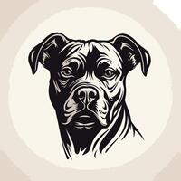 Black and White Portrait of a Bulldog vector