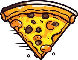A Delicious Slice of Pizza with Toppings vector