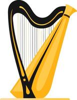 Golden Harp with Black Strings vector