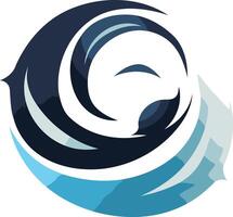 Abstract Swirl Design in Blue and Black vector