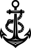 A classic nautical anchor with a rope wrapped around its shank vector
