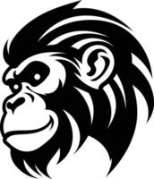 Bold and graphic, this black and white illustration of a gorilla head is perfect for tattoos, branding, and more vector