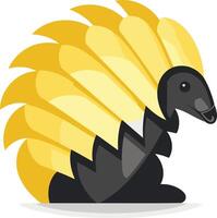 Illustration of a Bird with a Yellow Crest vector