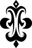A bold and intricate black and white tribal design, perfect for adding a touch of tribal art to your projects vector