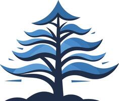 Stylized Blue Tree with Wavy Branches vector