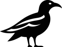 Black and white silhouette of a stylized bird with bold lines, perfect for branding, tattoos, and illustrations vector
