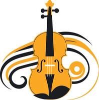 Abstract Violin with Swirling Design vector