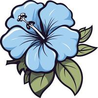 Blue Hibiscus Flower Illustration vector