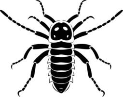 A bold, black and white illustration of a stylized insect, perfect for tattoos, branding, or any project needing a striking and detailed design vector