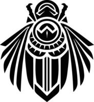 Geometric tribal tattoo design of a beetle with wings, perfect for use in fashion, branding, or as a symbol of strength and power vector