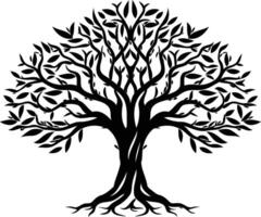 A simple yet striking silhouette of a large tree, perfect for logos, websites, and more vector