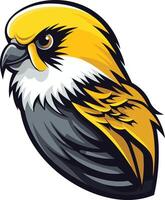 Yellow and Gray Bird with Sharp Eyes vector