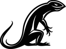 A stylized black and white illustration of a lizard, perfect for creating logos, tattoos, or branding for businesses looking for a fierce and unique image vector