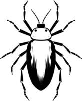Simple black and white element illustration of a beetle vector