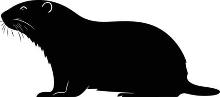 A simple, clean silhouette of a groundhog, perfect for illustrations, designs, or as a graphic element for websites, logos, or social media vector