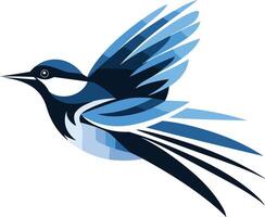 Abstract Blue Bird in Flight vector