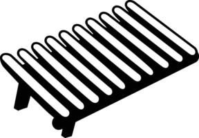 Black and white illustration of a simple, flat, horizontal grid design vector