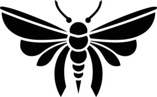 Simple and elegant silhouette of a moth in black vector