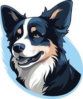 Portrait of a Smiling Border Collie vector
