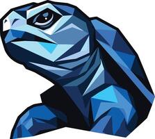 Abstract Blue Turtle in Low Poly Style vector
