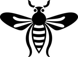 Simple and stylish black and white bee silhouette, perfect for tattoo design, logos, and branding vector