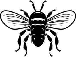 Black and white element illustration of a stylized bee, perfect for logos, branding, or design projects vector