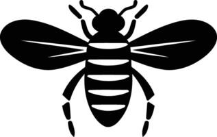 Simple black and white silhouette of a bee, perfect for branding or design projects vector
