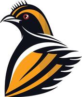 Stylized Bird with Black and Yellow Feathers vector