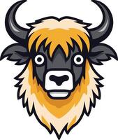 Smiling Yak with Big Eyes vector