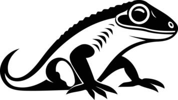 Stylish black and white element illustration of a lizard vector