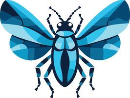 Abstract Blue Beetle with Geometric Pattern vector