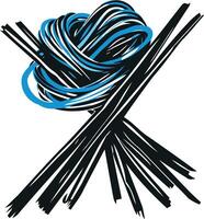 Abstract Composition with Blue and Black Lines vector