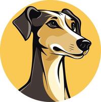 Portrait of a Dog with a Curious Expression vector