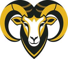 Stylized Illustration of a Ram's Head vector
