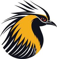 Stylized Illustration of a Bird with a Crest vector