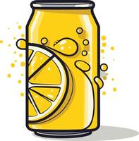 Refreshing Lemon Soda Can Illustration vector