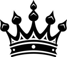 Black and white illustration of a classic crown, perfect for designs needing a regal touch vector