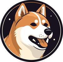 Akita Inu Portrait in a Circular Frame vector