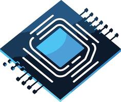 Isometric Illustration of a Microchip vector