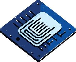 Isometric Illustration of a Microchip vector