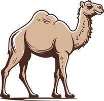 Camel Illustration with a Brown and Beige Color Scheme vector