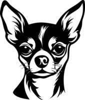 Black and white element illustration of a chihuahua dog's head vector