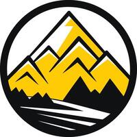 Mountain Range Logo in Circle vector